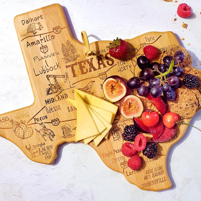 Tabla de cortar en forma de Texas de bambú miniatura 6