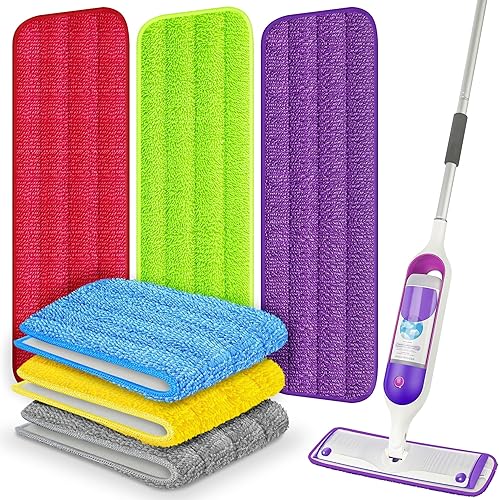 Miniatura 11 de 6 paquetes de almohadillas reutilizables para fregona compatibles con Swiffer PowerMop, almohadillas de microfibra para suelos de madera, repuestos