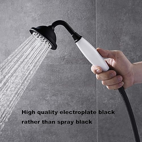 Miniatura 5 de Grifo de bañera independiente Llenador de bañera Negro Alto caudal 11.9GAL Llenadores de grifos montados en el piso con montaje de ducha de mano LLGG