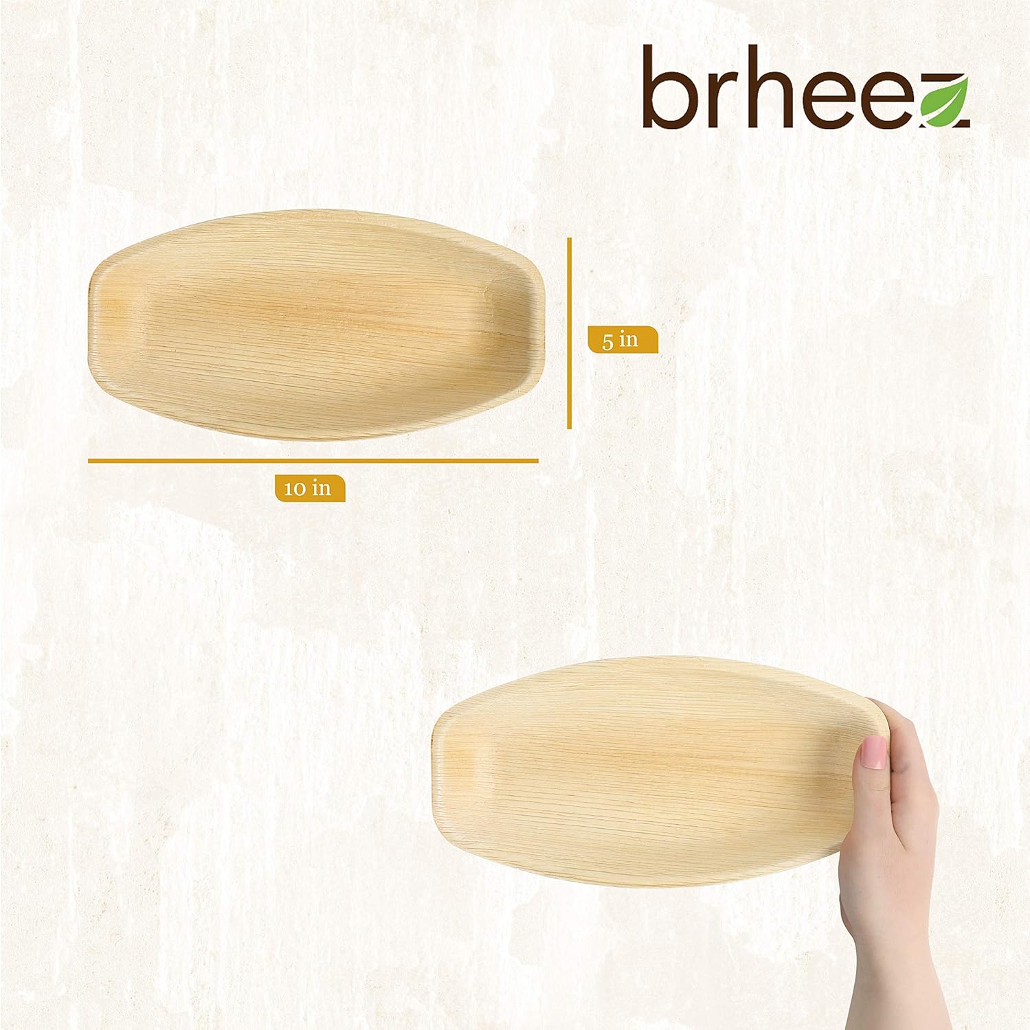 Bеѕt Dеаl Prоduсt Disposable Bamboo Look Pack of 12 - Oval Serving Platters - 10x5 Made from All Natural Sturdy Biodegradable and Compostable Palm Leaf - Serving Boats, Serving Trays by brheez