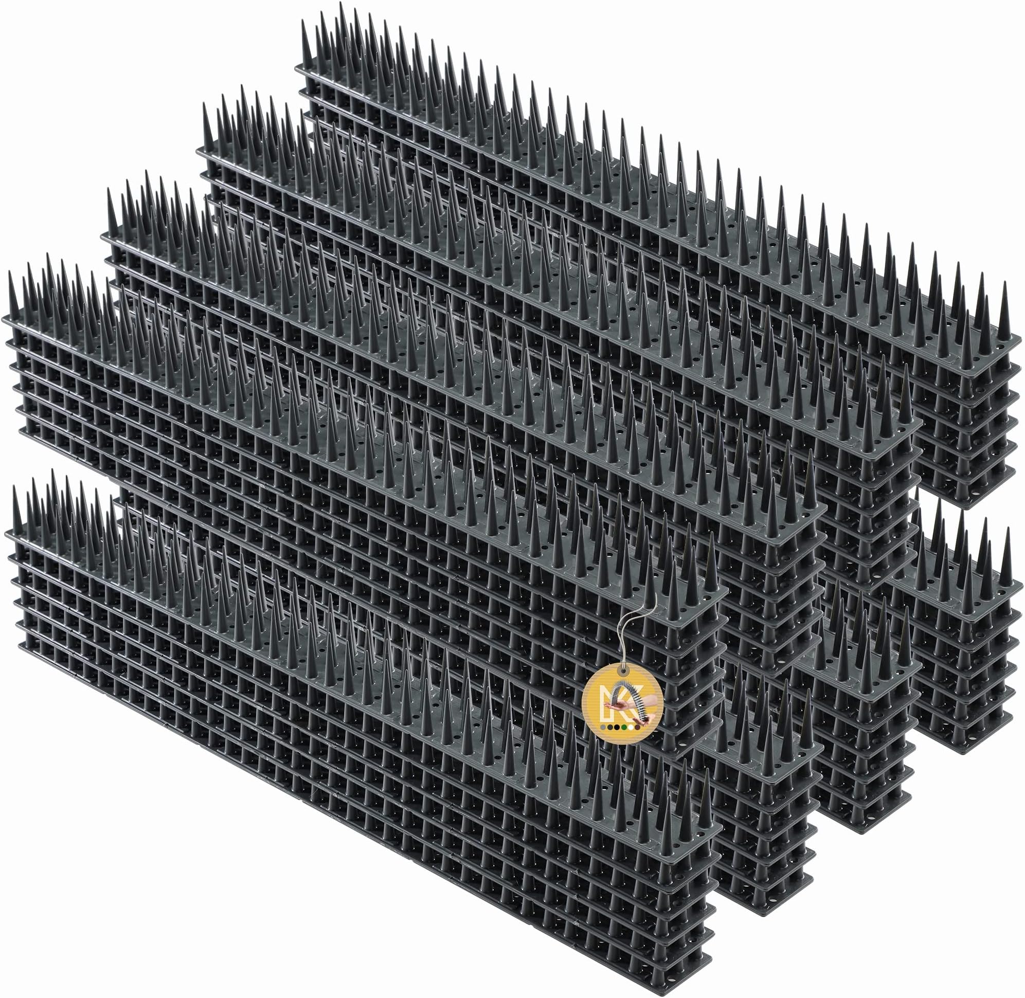 Plastic Bird Spikes, 51 x 4 x 3 cm, Wall Spikes, Fence Tops Spikes, Pigeon Repellent, Deterrent for Birds, Cats, Anti Climb Spikes, Squirrel Repellent (48, Anthracite)