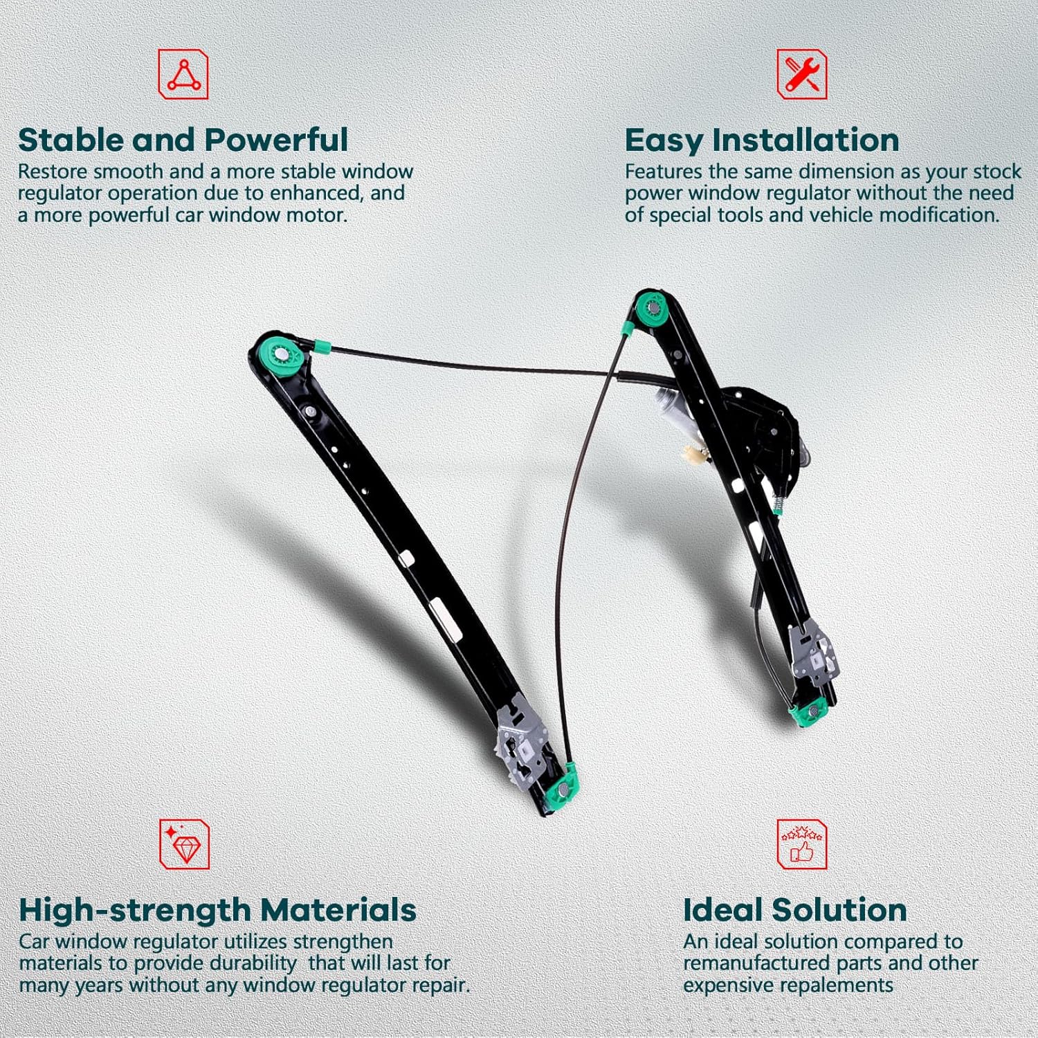 FINDAUTO Power Window Regulator Front Right Passenger Side fit for 2001-2005 for BMW 320i 741-485 Window Regulator and Motor Assembly with Motor