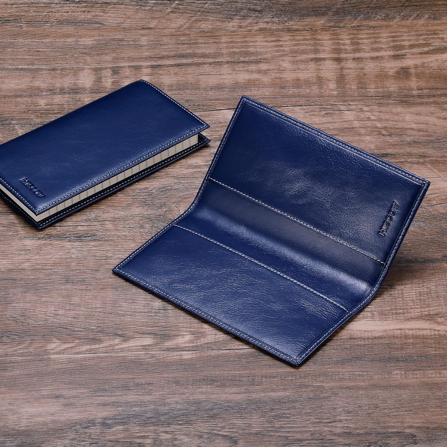 HISCOW Minimalist Checkbook Cover - Full Grain Leather - Image 3