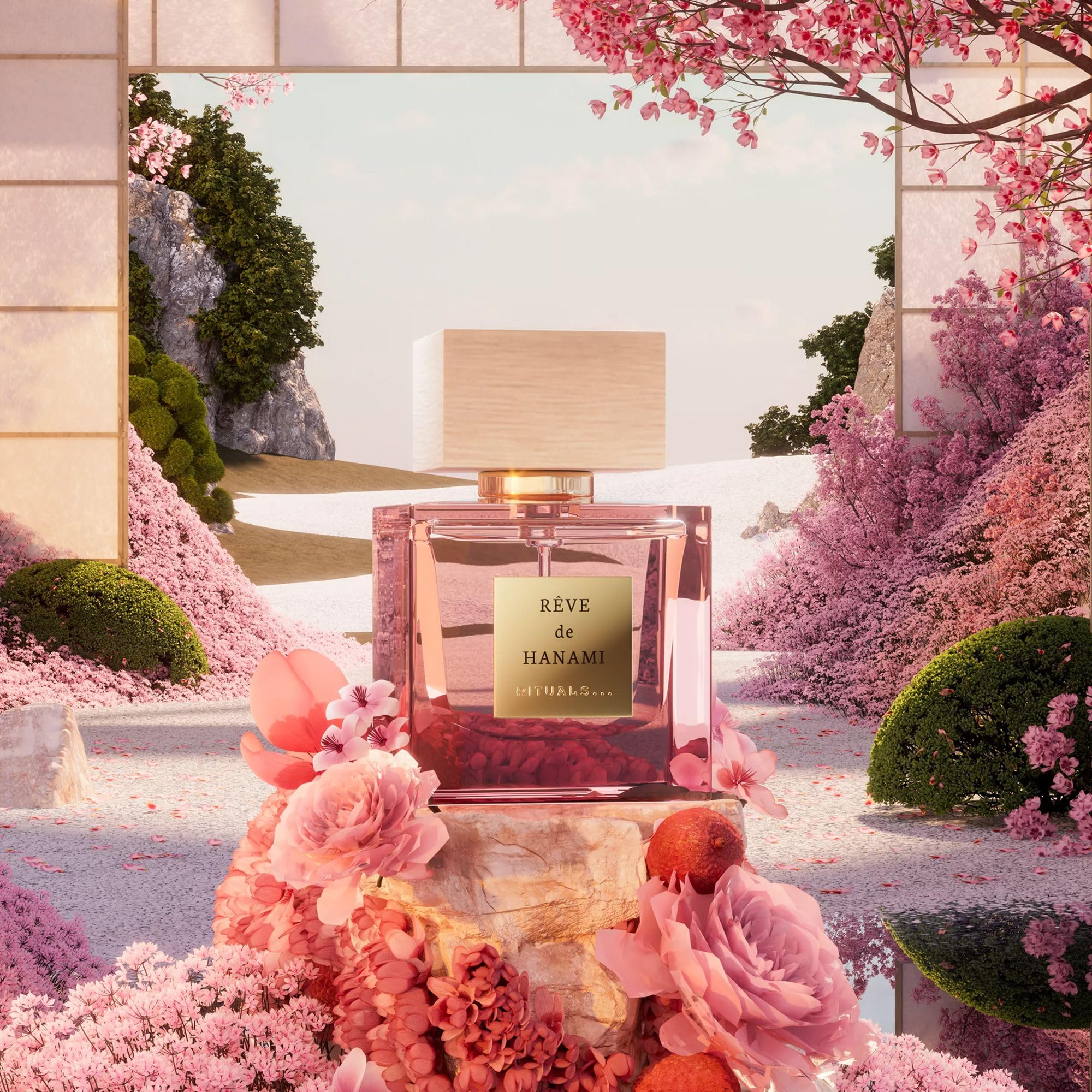 RITUALS Eau de Parfum Rêve de Hanami, Flor de Sakura, Lichi, Pera y Bergamota, Perfume para Mujer, 50 ml