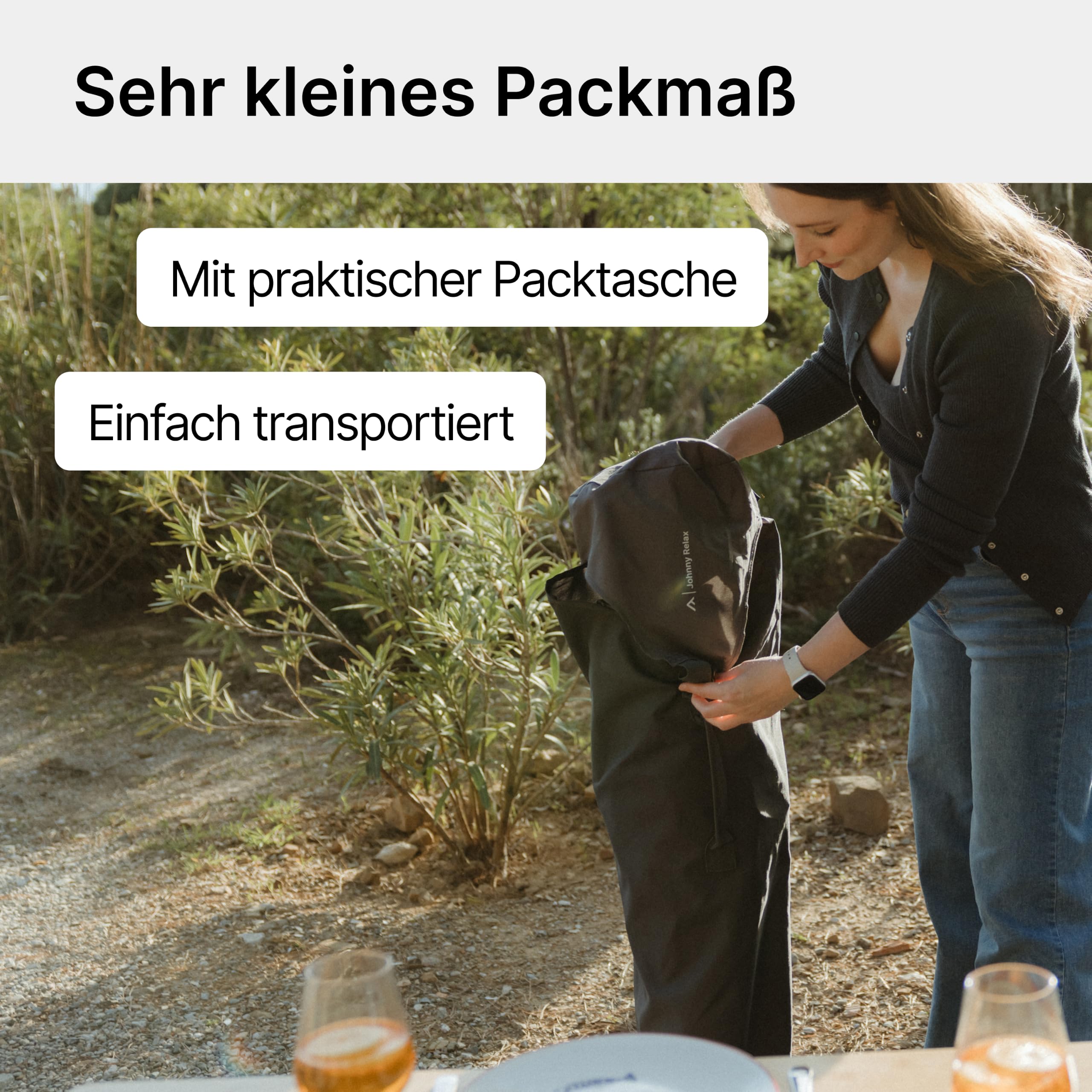 qeedo Johnny Relax Campingstuhl mit Liegefunktion, bis 105 kg belastbar, Faltstuhl mit Fußablage, Getränkehalter und Kühlfach, bequemer, Verstellbarer Angelstuhl oder Festivalstuhl