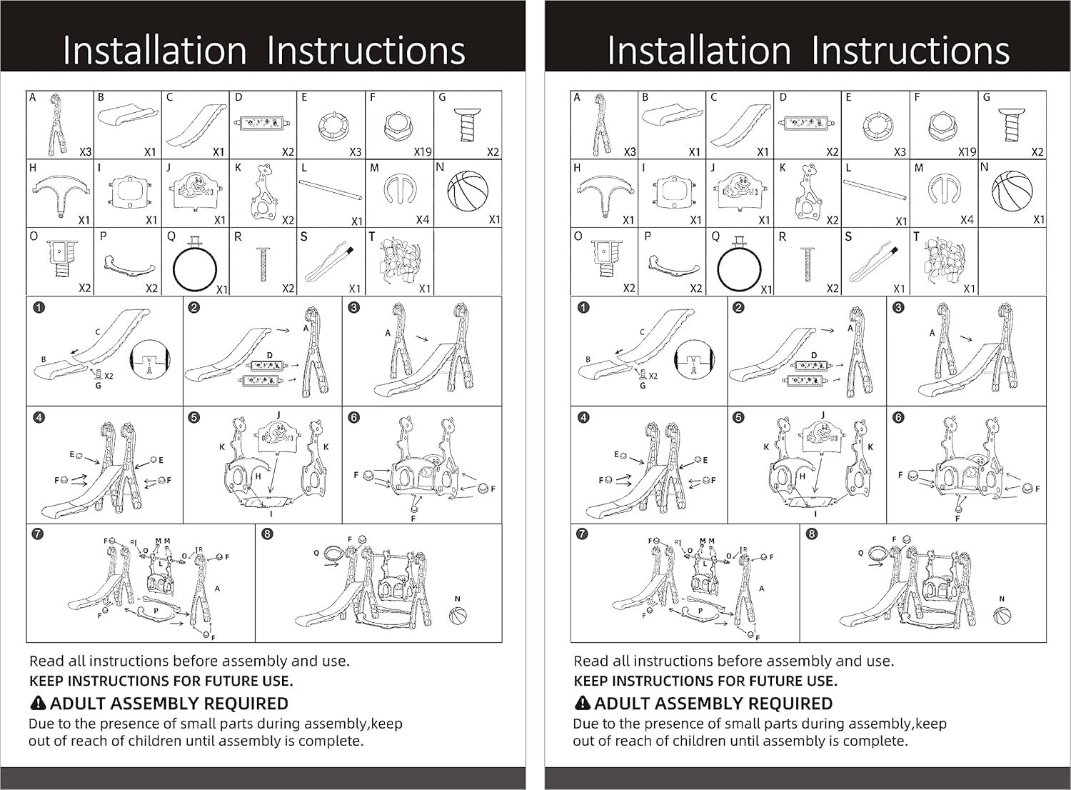 Kids Swing and Slide Set w/ Basketball Hoop & Music Player Kids Fun Slide Set for Indoor and Outdoors Playground Play Set (Giraffe Pink) : Toys & Games