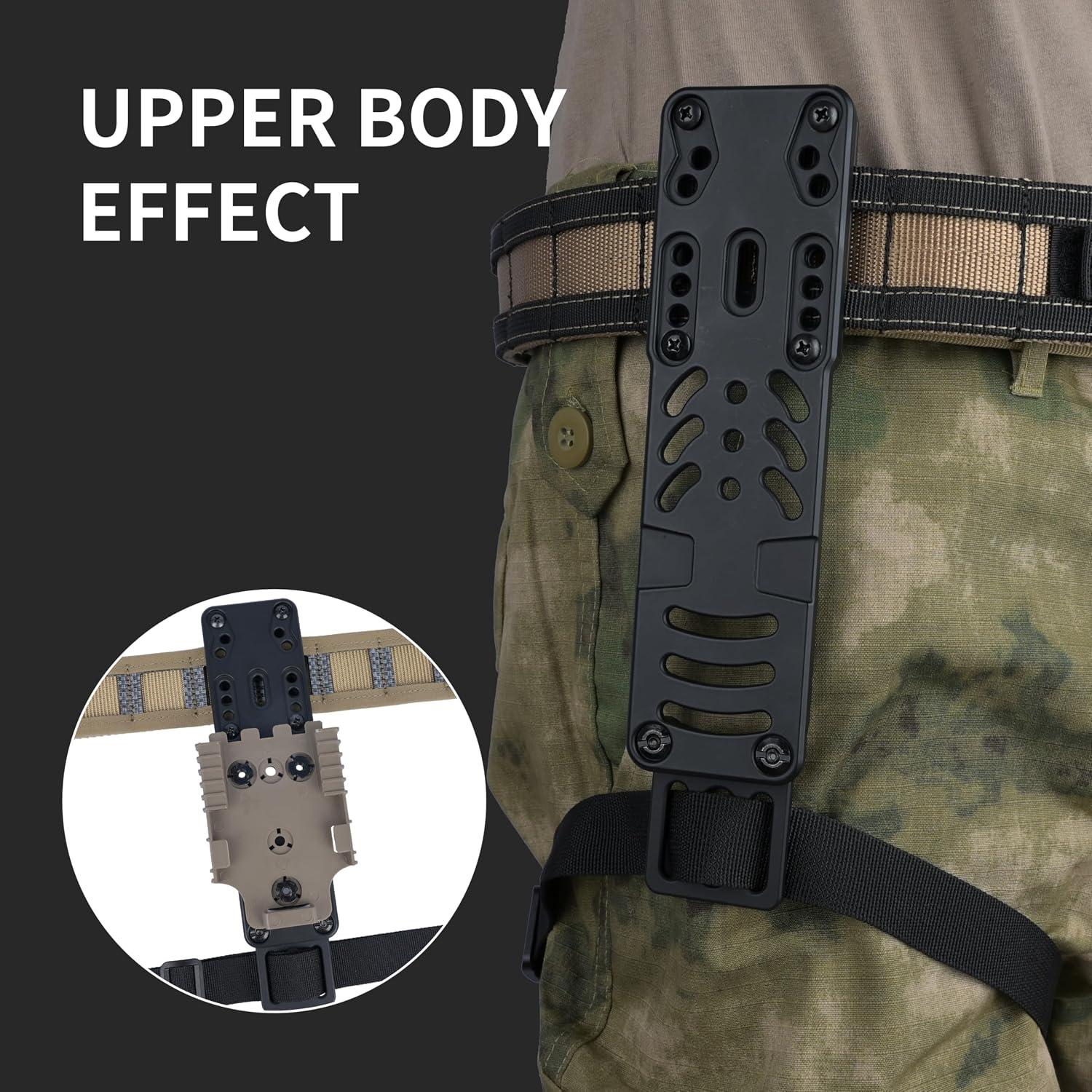 Drop Leg Holster Adapter, Lightweight Aluminum Modular Holster Adapter with Leg Strap for QLS, Fits Tactical and Duty Belts