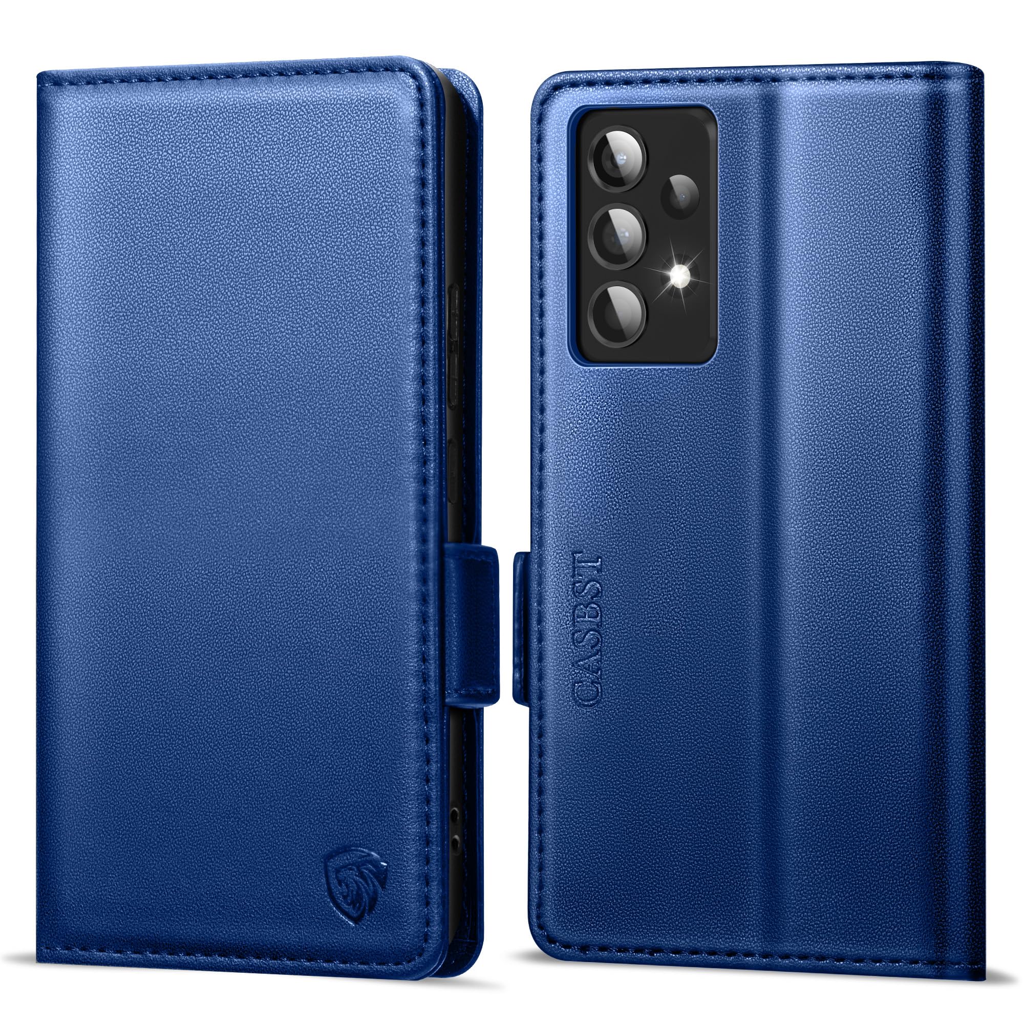 CASBST Handyhülle für Samsung Galaxy A50/A30S Hülle, Premium Leder Schutzhülle Klappbar für Samsung Galaxy A50 Flip Case mit Kartenfach Ständer Magnet Klapphülle für Samsung A50 Hülle (Schwarz)