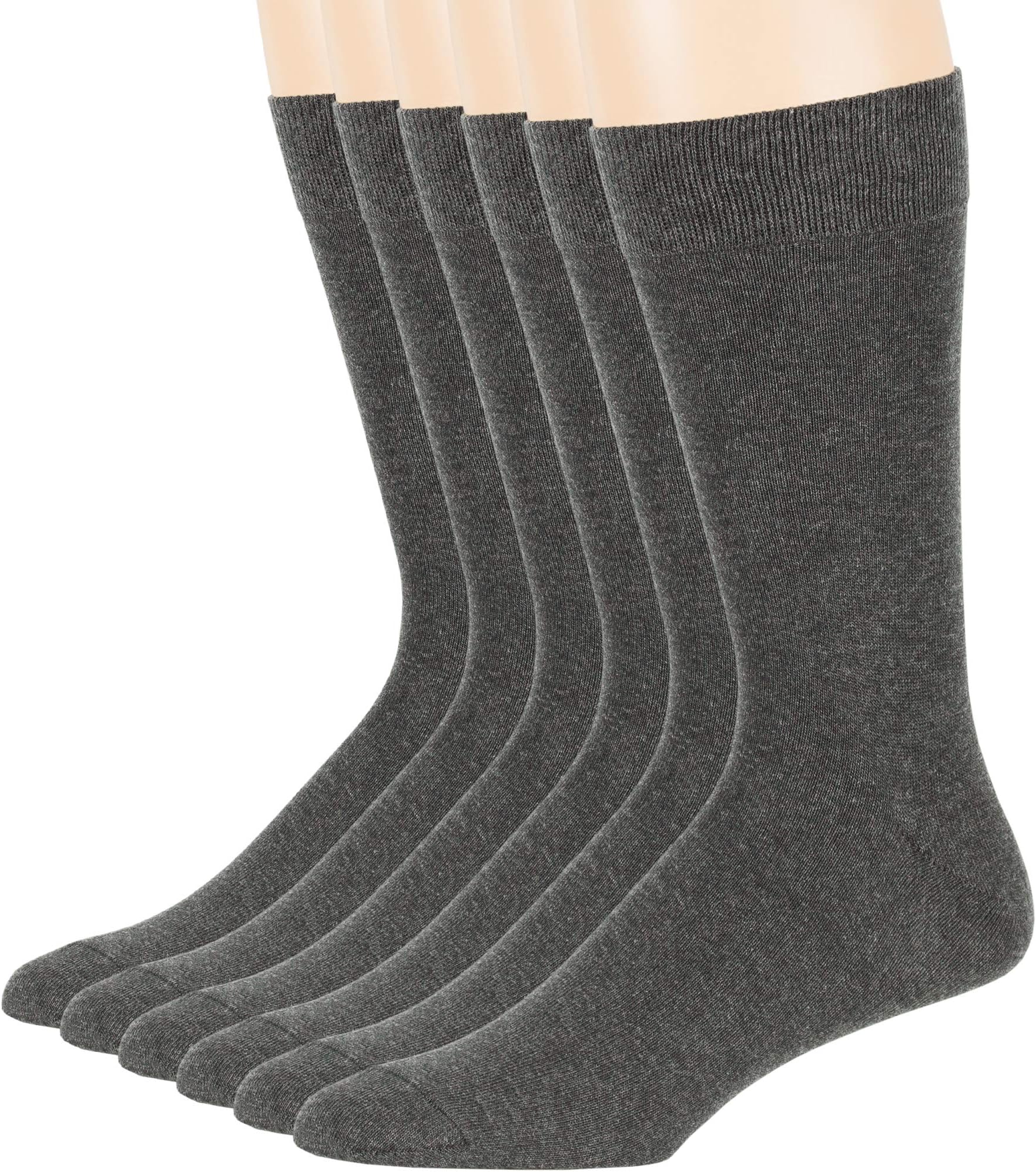 7BigStars Men Dress Socks 4-6 Pairs Classic Crew Soft Stay Up Fit Breathable Cotton for Business Office Size 10-13 13-15