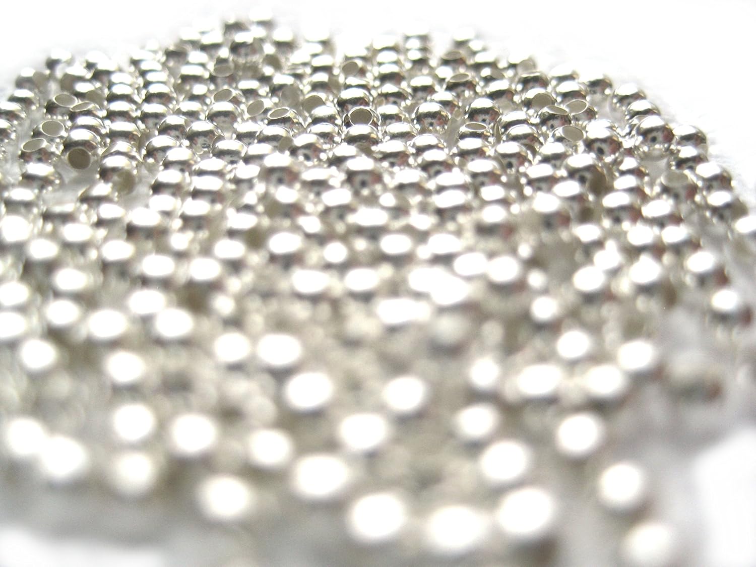 300 Qty. 2mm (Very Small, About 0.08 inches) Round Lightweight Seamless Bead .925 Sterling Silver by JensFindings