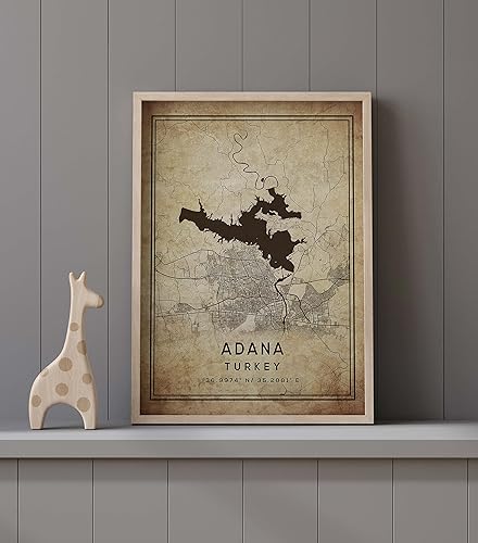 Miniatura 9 de Mapa de Adana, Turquía, Vintage Western (16x20)
