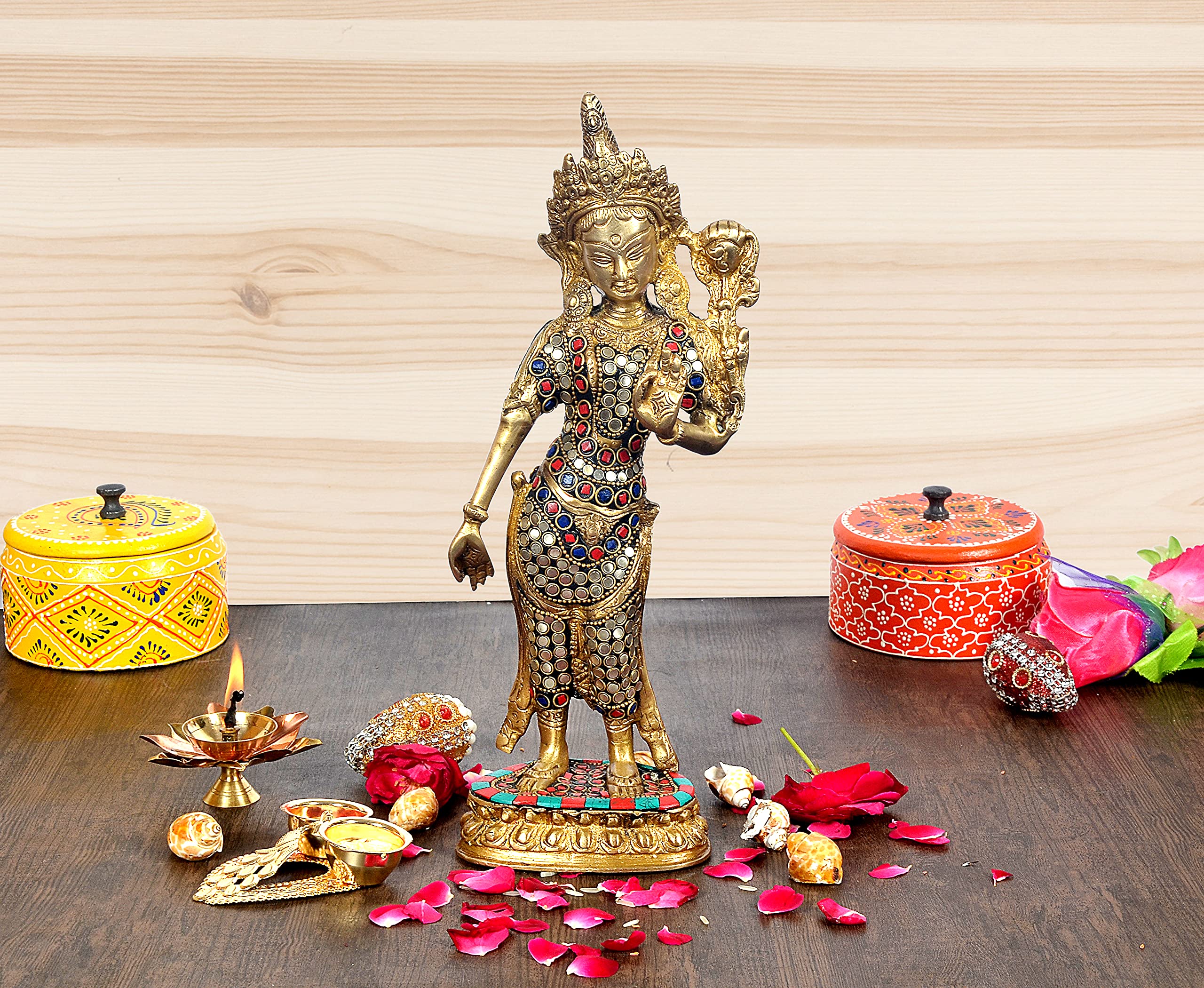 Tara Devi en laiton statue religieuse ideale pour votre coin meditation et zen