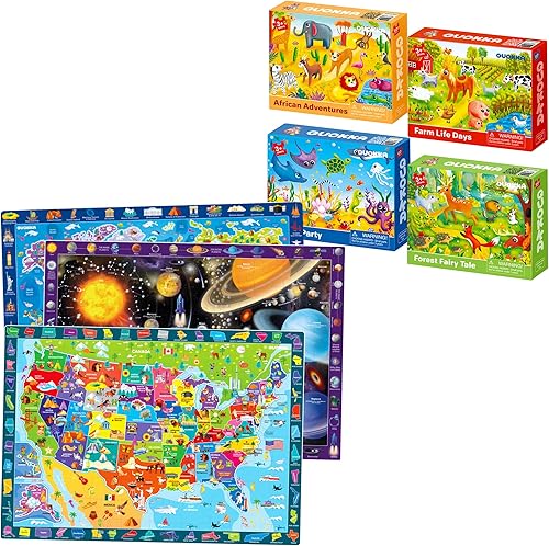 QUOKKA Paquete múltiple de 7 rompecabezas para niños y niñas