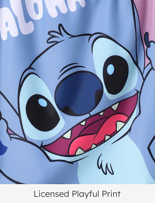 Disney Stitch Girls Swimsuits Lilo & Stitch UPF 50+ One Piece Bathing Suits Sport Summer Beach Swimwear Blue Quick Dry for Kids Size 6-7Y by Disney - Image 3