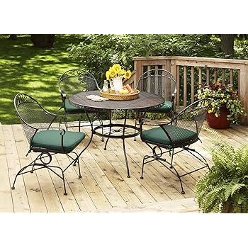 Amazon Com Better Homes And Gardens Clayton Court 5 Piece Patio Dining Set Green Seats 4 Garden Outdoor