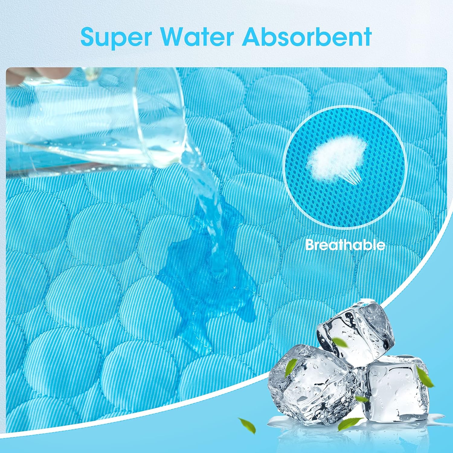 Pet Cooling Mat, Portable & Washable Dog Self-Cooling Mat, Anti-Slip Cooling Mat Pad for Kennerl, Crates and Beds, Ice Silk Self Cooling Blanket, Non-Toxic Breathable Sleep Bed for Dog, Large, Gray : Pet Supplies