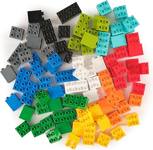 Strictly Briks - Big Briks Set, juego de 84 piezas, 10 colores divertidos, bloques de construcción grandes para edades de 3 años en adelante