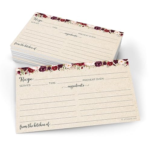 321Done Recipe Cards - Set of 50, Double-Sided Thick 3x5