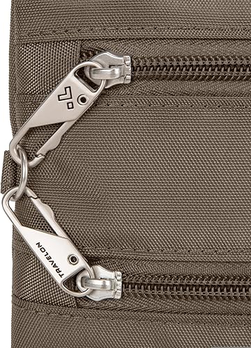 Miniatura 13 de Travelon - Bolso bandolera antirrobo clásico, doble cremallera, delgado