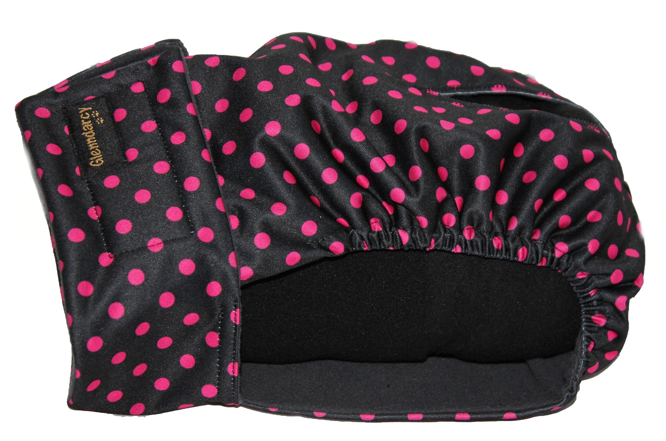 Glenndarcy Female Dog Season Nappy Diaper - Black Pink Dots XXL Pants only — image 1