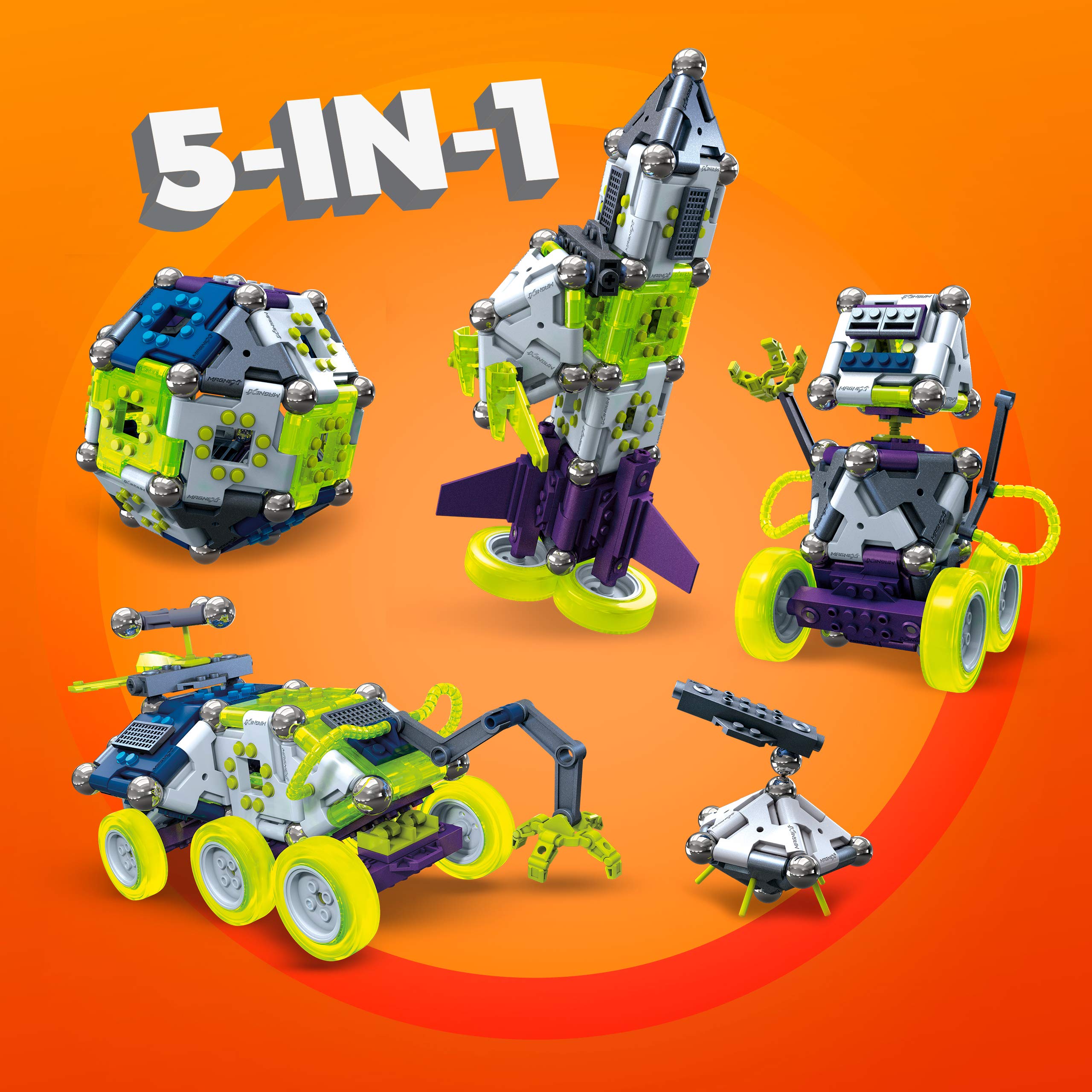Mega Construx Magnext, Mag Explorer 5 in 1, Costruzione Magnetica con 71 Pezzi, Giocattolo per Bambini 6+ Anni, GFF26