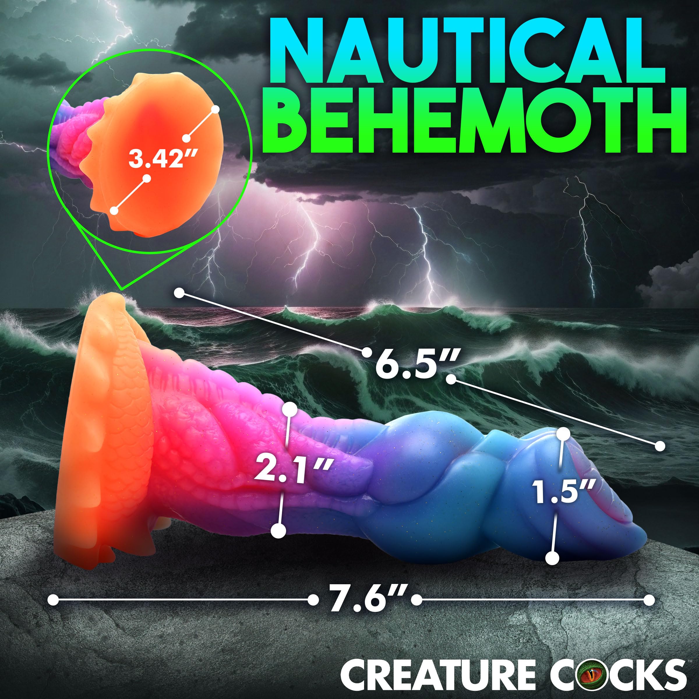 Amazon.com: CREATURE COCKS Aqua-Cock Glow-in-the-Dark Silicone Dildo for  Men, Women, & Couples. Fantasy Dildo with Strong Suction Cup Base, Harness  Compatible. 1 Piece, Pink, Purple, Orange, Blue. : Health & Household