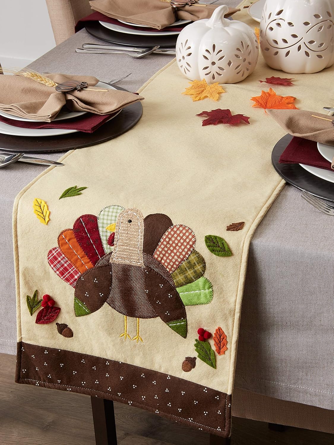 Black Friday - 40% OFF DII Fall Basics Collection Tabletop, Table Runner, 14x64, Embroidered Turkey Get Special Price DII Fall Basics Collection Tabletop, Table Runner, 14x64, Embroidered Turkey