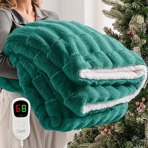 Miniatura 33 de Homemate Manta Eléctrica con Calefacción Twin Individual - 62"x84" Mantas de Cama con Calefacción Throw con 10 Niveles de Calefacción, 8 Horas de