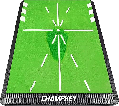 CHAMPKEY Tapete de impacto de golf prémium edición 10 Camino de columpio de análisis y postura correcta de golpeo Guía avanzada y alfombrilla de