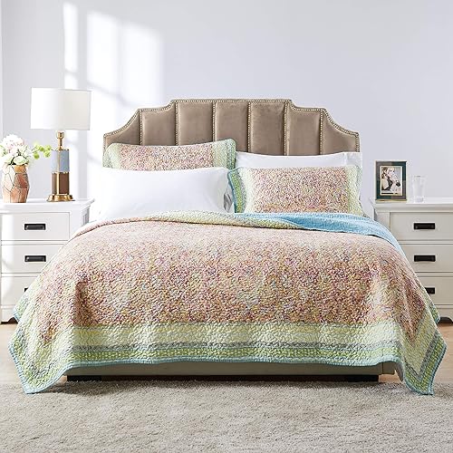 Miniatura 2 de Barefoot Bungalow Palisades - Juego de edredón pastel, 3 piezas, matrimonialqueen, rojo