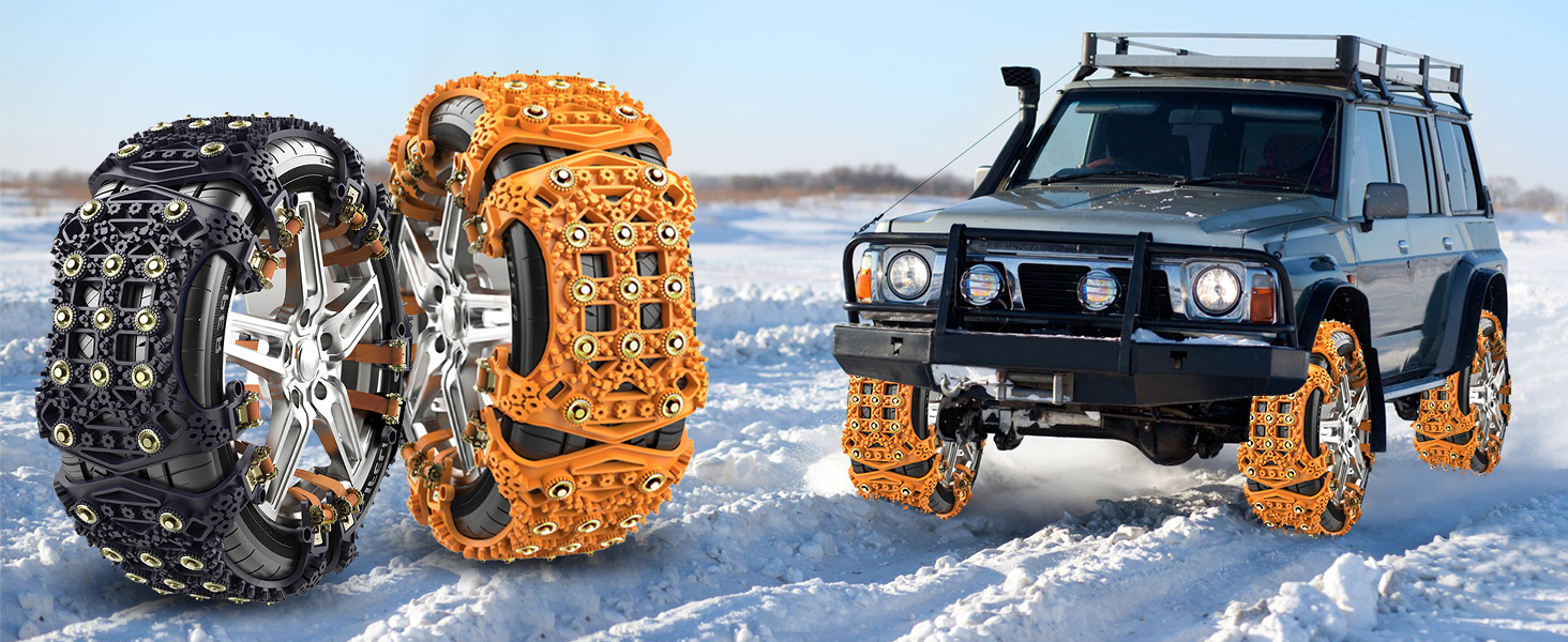 Chaînes à Neige Universelles Pour Voiture - 3 Chaînes, Antidérapantes - Tailles S/M Pour Pneus 165-255mm