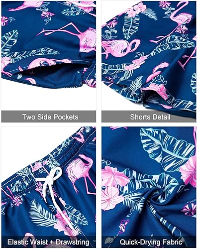 Miniatura 5 de J.VER - Conjunto de camisa hawaiana para hombre, estilo informal, con botones y manga corta, con shorts estampados, conjunto hawaiano tropical para