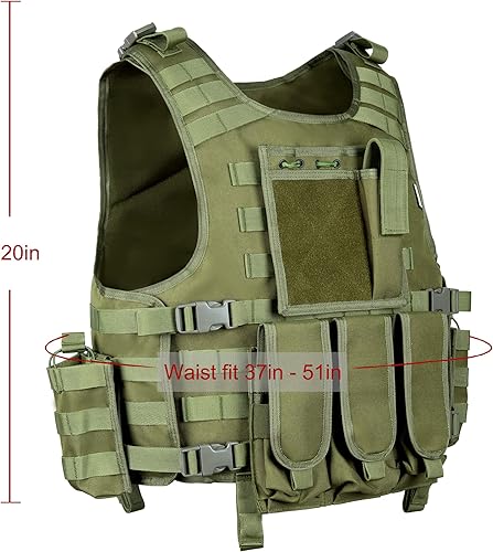 Miniatura 3 de MGFLASHFORCE Chaleco táctico Airsoft ajustable y modular para Paintball