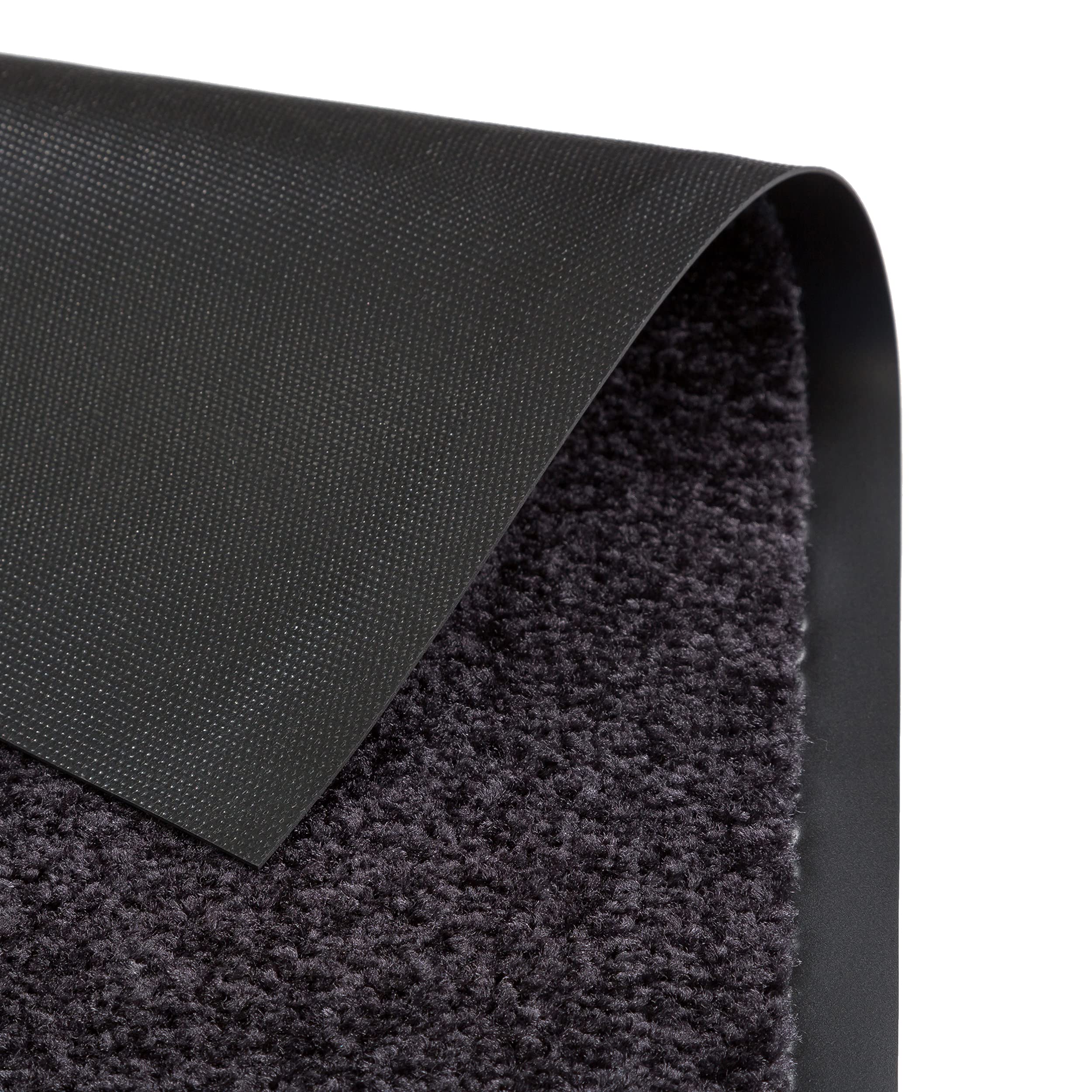 Felpudo atrapa la Suciedad - Felpudo de Interior - Lavable a 30 °C - Felpudo Antideslizante - Alfombra de Cocina - Pasillo - Negro 60x180 cm