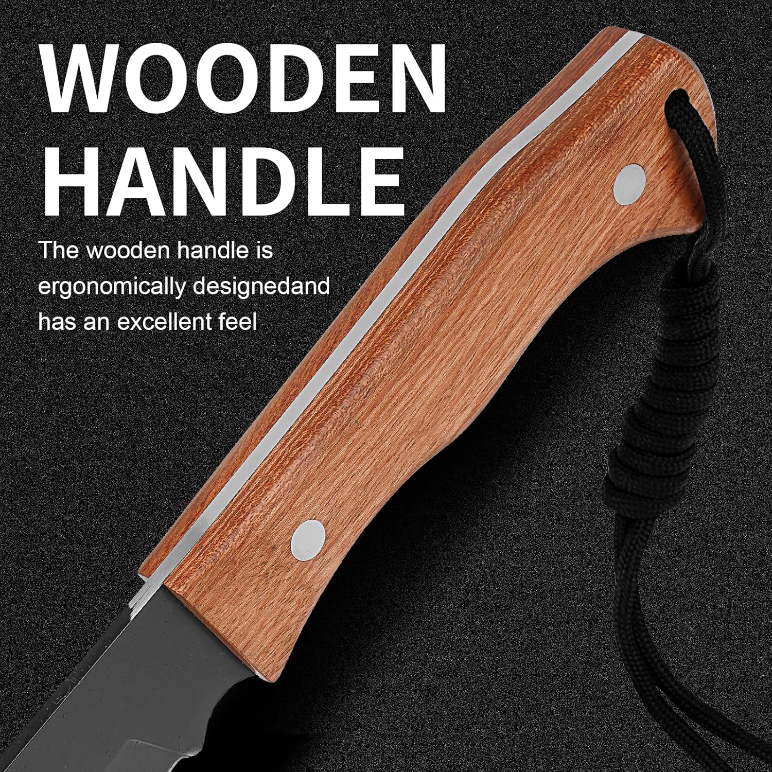 Survival Hunting Knife with Leather Sheath, 15 inches Fixed Blade Tactical Kukri Knife for Camping, Outdoor, Bushcraft - Image 4