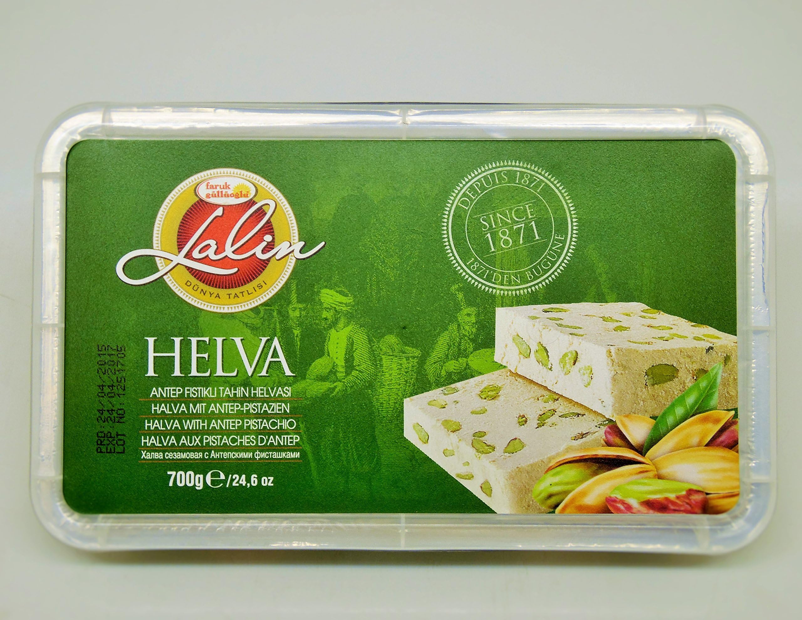 Gulluoglu Lalin Halva - Tahin Helvasi (Halva w. Antep Pistachio, 700 Gr - 24.6 Oz)