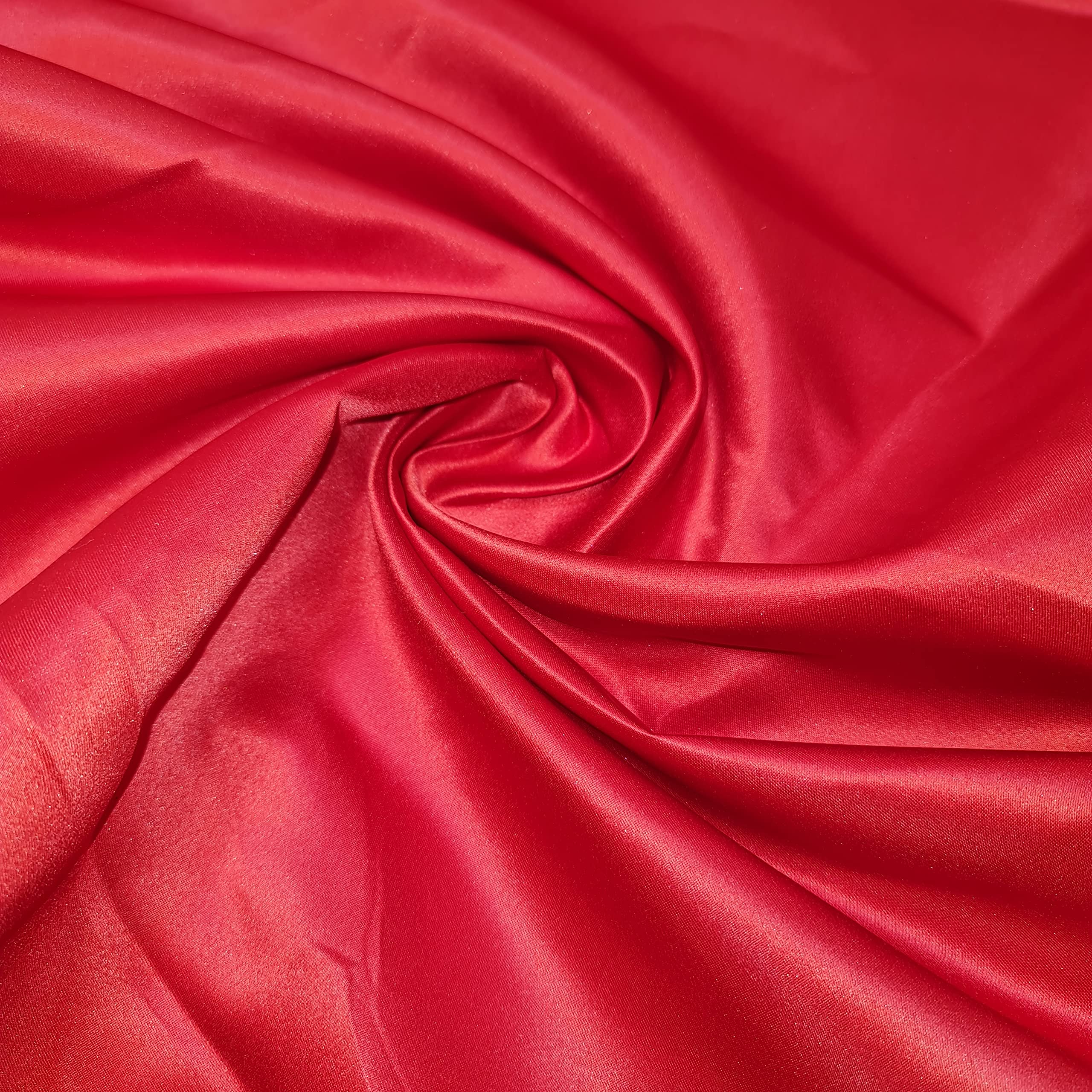 Premium Dull Duchess Bridal Satin Fabric Bridal Dress Prom Material Crepe Back (Red, 5 Meter) — image 1