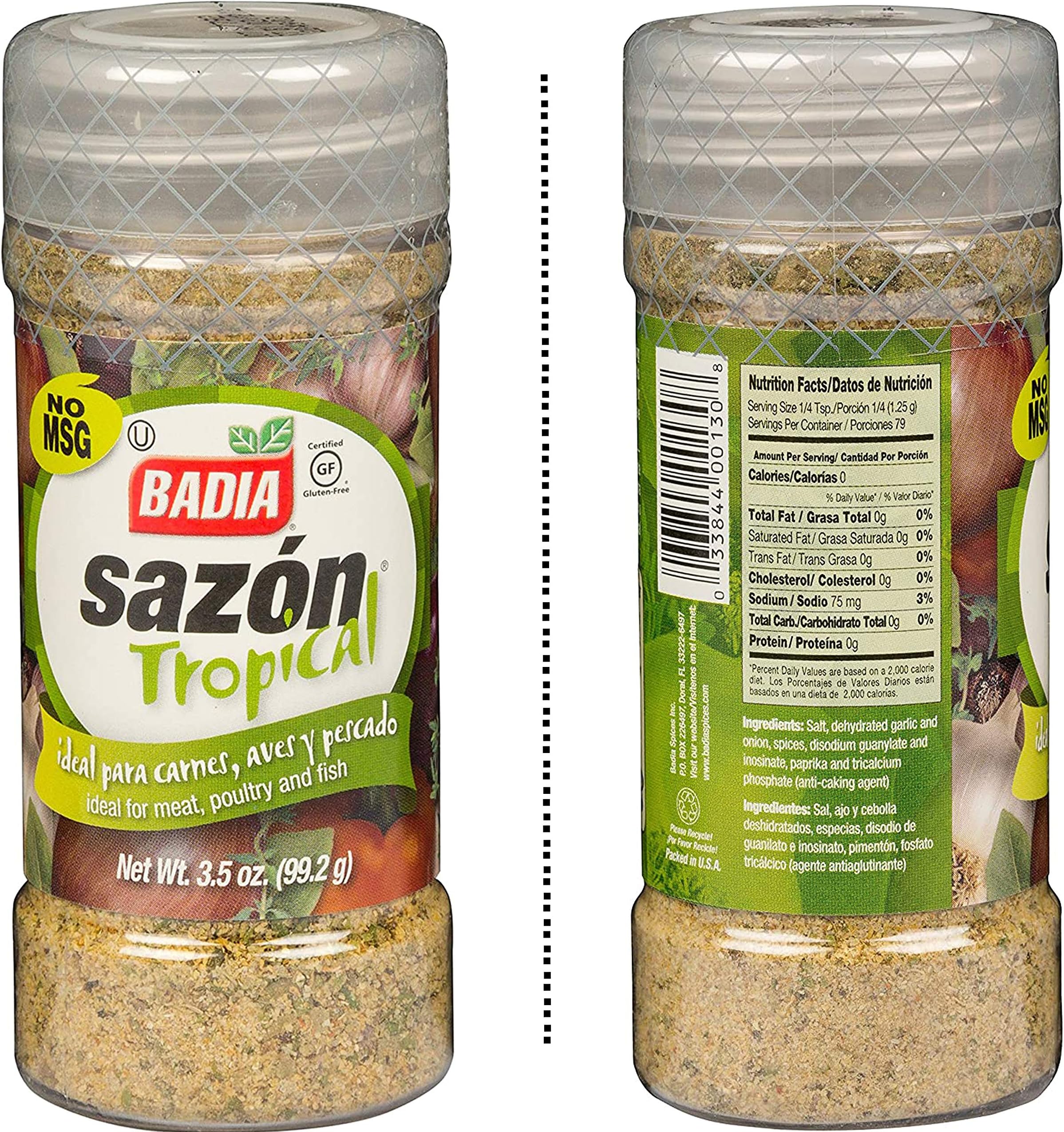 BadiaSazon Tropical Seasoning 99.2g Green Tub