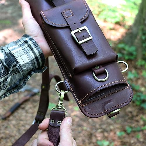 Miniatura 4 de Funda de cuero para hacha hecha a mano, mochila de cuero para estuche de hacha, soporte de hacha mediana grande, funda de transporte de hacha, bolsa