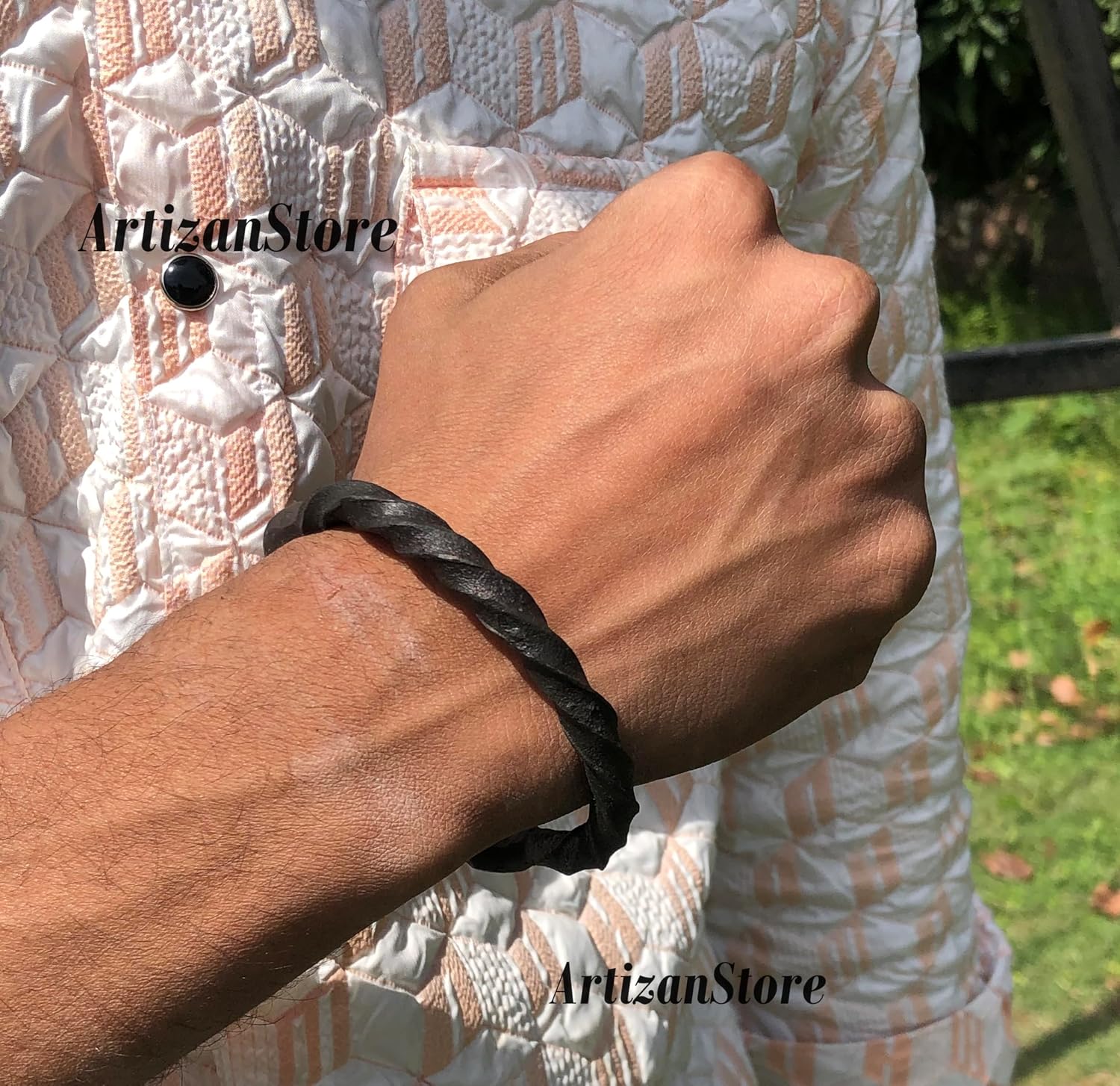 ARTIZANSTORE Viking Jewelry Gotland Bracelet - Viking Braided Bracelet Arm Ring Norse Dragon Handmade