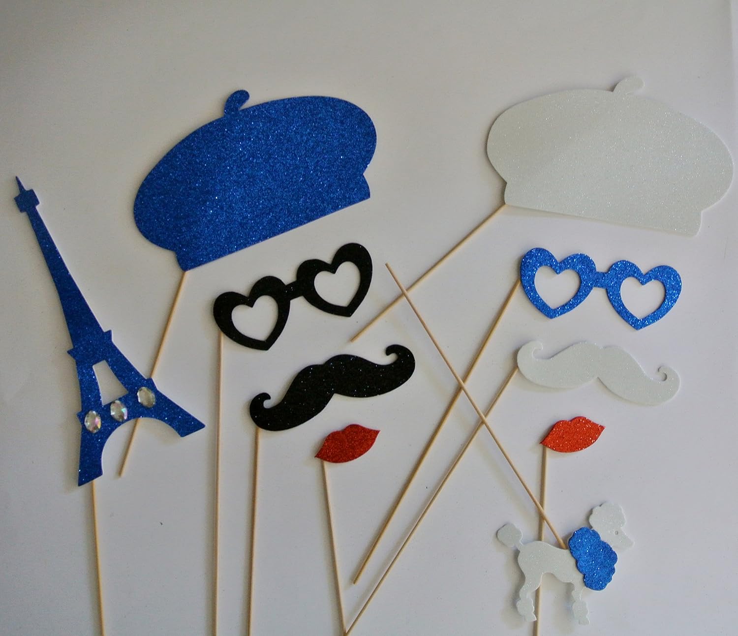Parisian Inspired Photo Booth Party Props Vive La France Beret Poodle Mustache