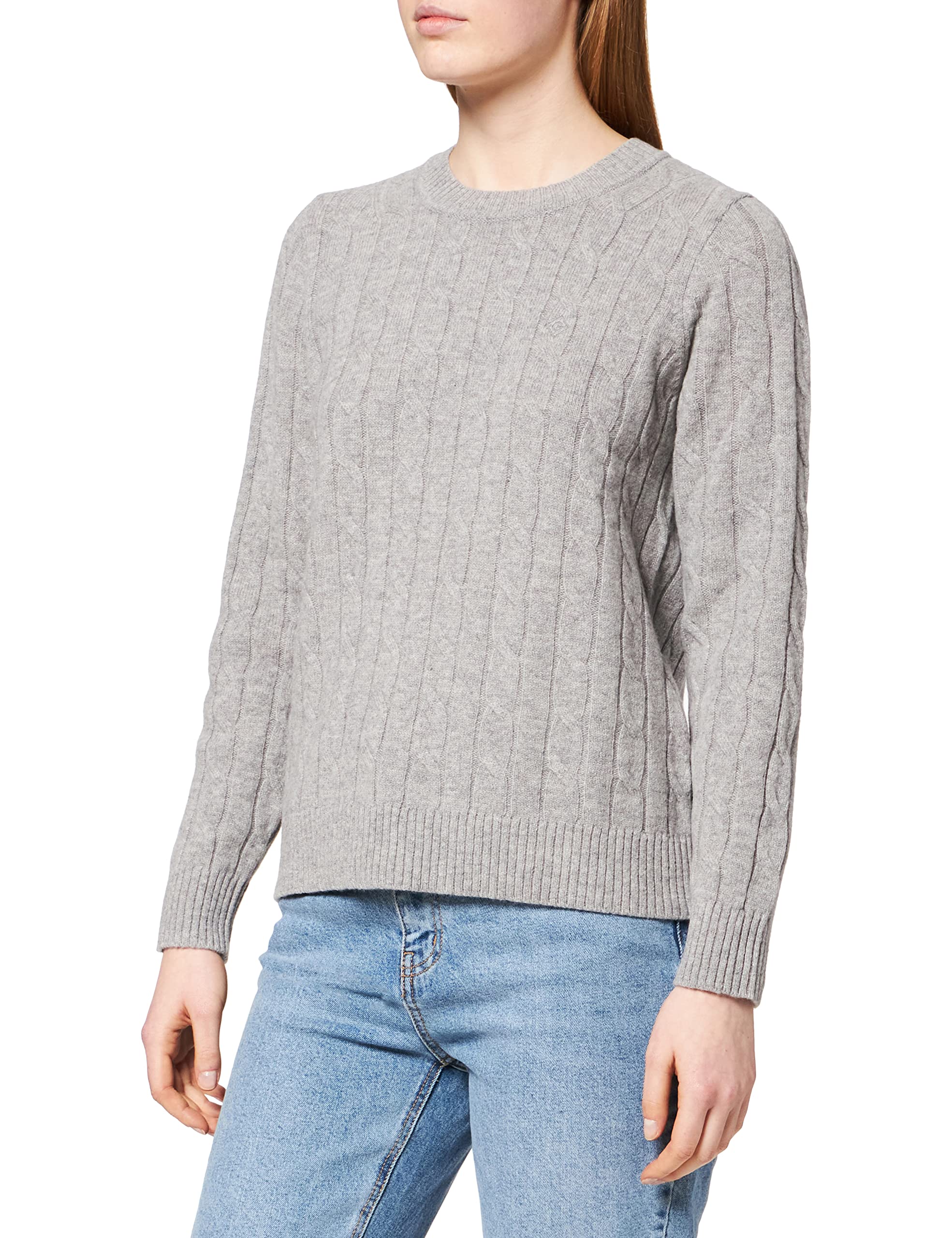 GANT Damen D2. Lambswool Cable C-Neck Pullover