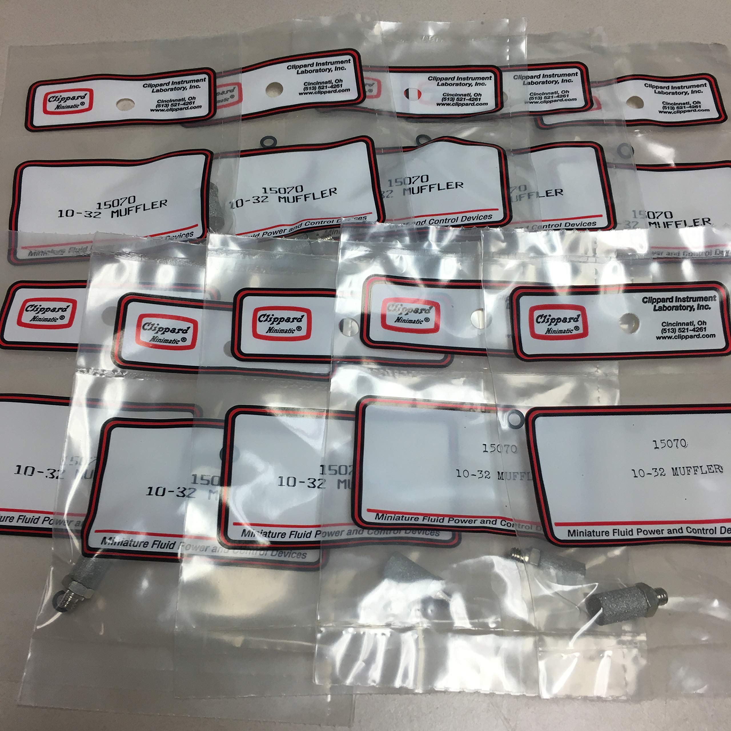 Qty 10 Clippard 15070, Stainless Steel Muffler, 10-32