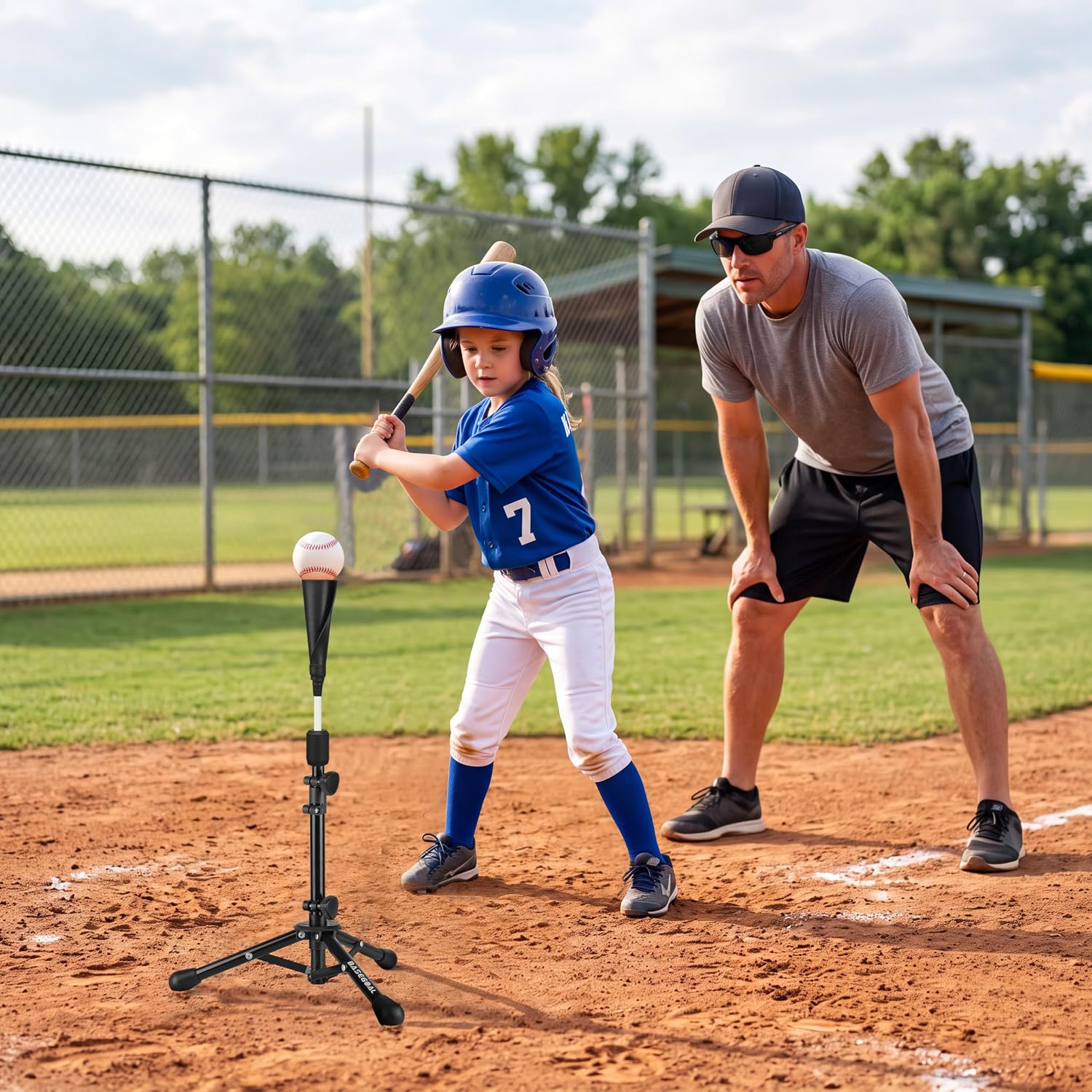 BaseGoal Baseball Tee with Sandbag for Stability,Portable Batting Tee image 5