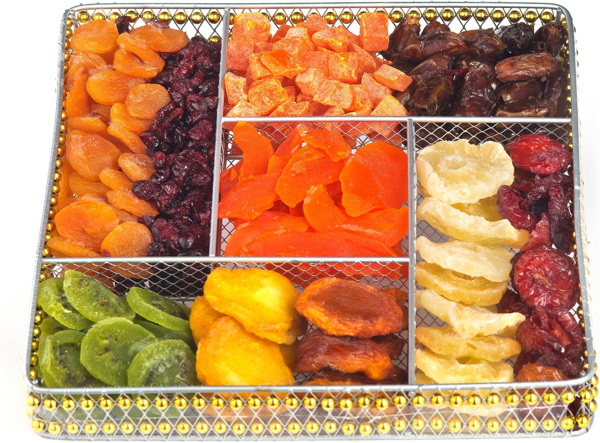 ONEG Square Wire Large Dried Fruit Platter, Assorted, 65 Ounce