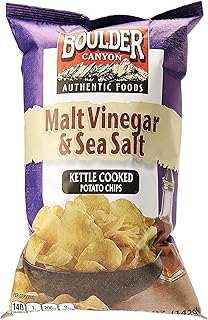Kettle Cooked Potato Chips, Malt Vinegar and Sea Salt, 5 oz