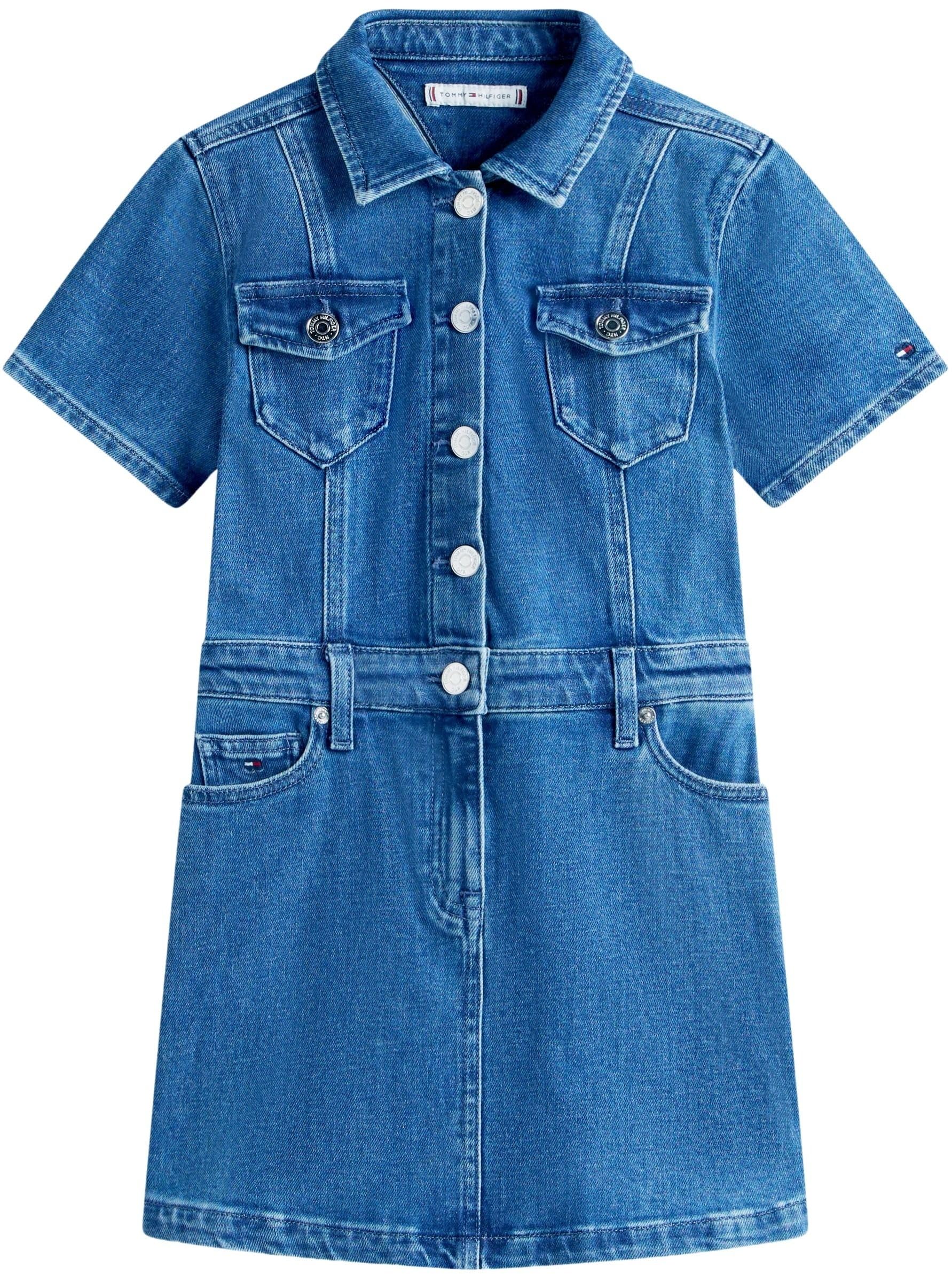 Tommy Hilfiger Mädchen Denim Trucker Dress Ss Kg0kg09357 Kleider (1er Pack)