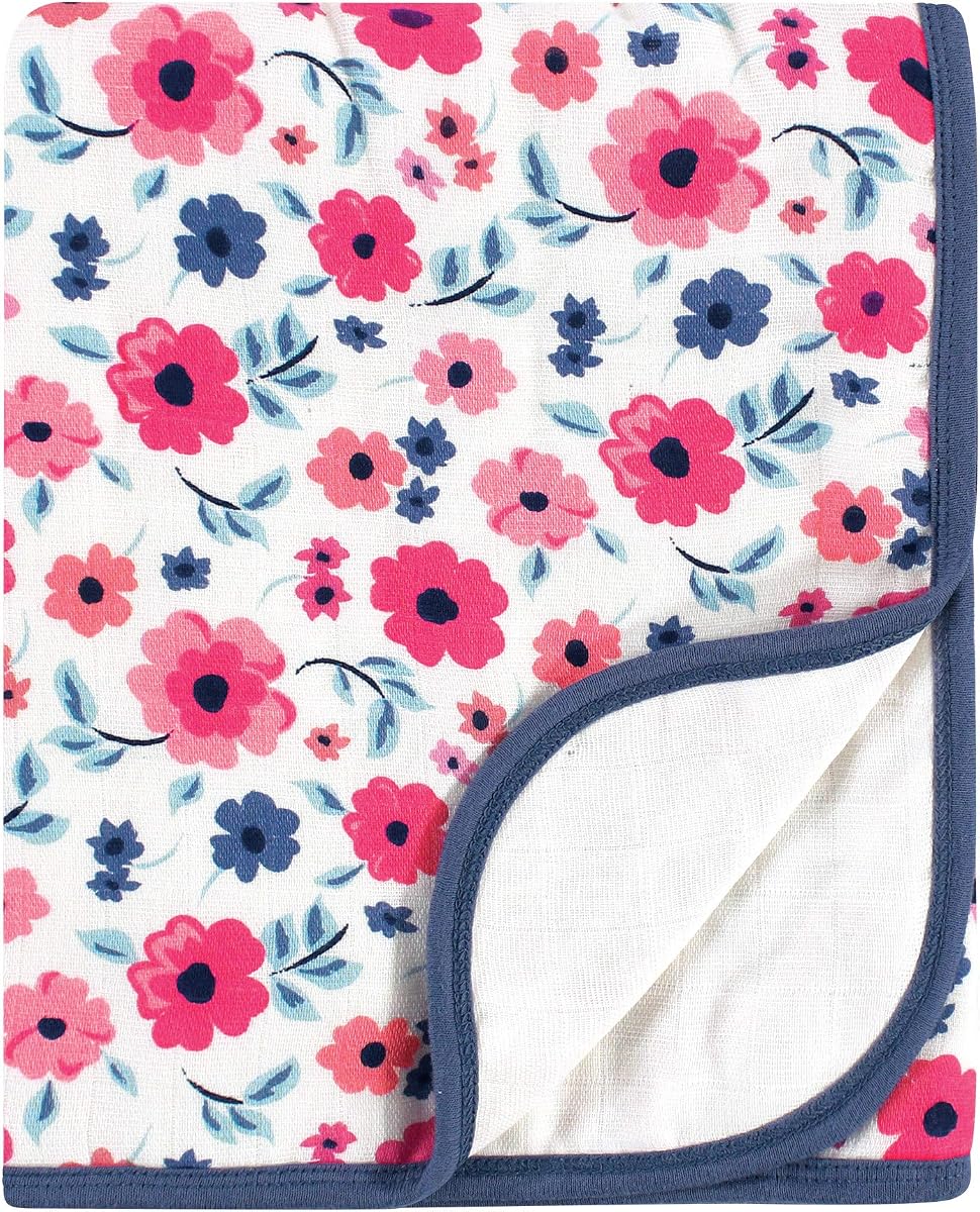 Manta Tranquility de muselina de algodón orgánico, unisex, para bebé, diseño de flores de jardín, talla única