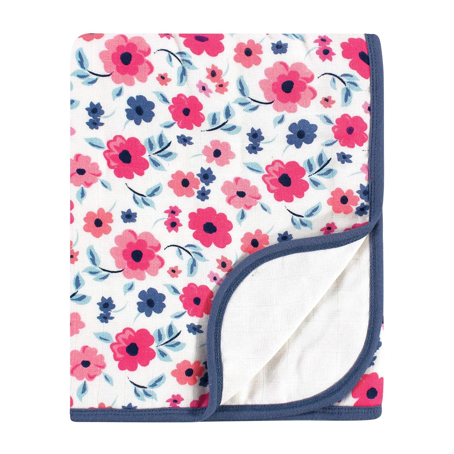 Touched by Nature Unisex Baby Organic Cotton Muslin Tranquility Blanket, Garden Floral, One Size