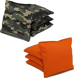 Free Donkey Sports 8 ACA Regulation Cornhole Bags.Corn-Filled 25 Colors (Camo/Orange)